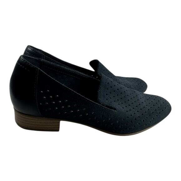 Clarks Juliet Hayes Womens 6M Navy Suede Leather 1" Flat Heel Comfort Loafers - Picture 2 of 8